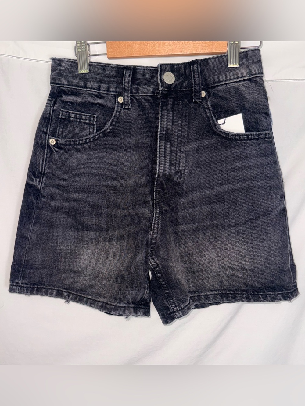 ZARA Black High-Waist Denim Shorts – Size 32 (USA 0 / MEX 22) New WT